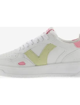 Zapatillas deportivas de mujer con piezas flúor en contraste - Victoria - FashionsVida