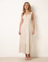 Broderie Button Down Maxi Dress - M / IVORY - female