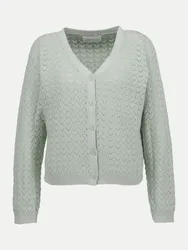 Strickjacke mit Ajour-Muster Grün 42