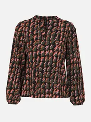 Cain Blusenshirt mit Hahnentrittmuster Mehrfarbig 36