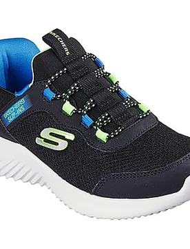 Sneaker Slip-ins® Bounder Brisk Burst Black Synthetic / Textile / Blue & Black Trim EU 35 - Skechers - FashionsVida