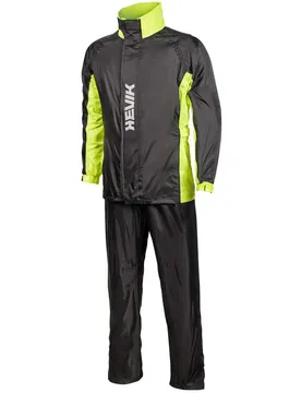 Tuta Antipioggia 2 Pezzi TWISTER RAIN Fluo Nero Giallo taglia S - HEVIK - FashionsVida