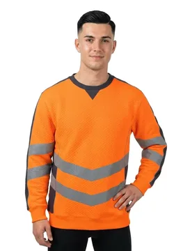 Sweat-shirt Safe Supreme 50126 Hi-Vis Orange / Dark Navy L - MASCOT - FashionsVida