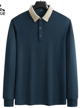 Polo shirt men M-7XL 8XL 9XL autumn new Men's Long sleeve polo shirt Solid color Middle age business casual mens polo shirt A92 - Aliexpress - FashionsVida
