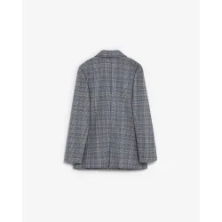 Blazer de mujer cruzada con estampado de cuadros