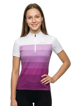 Maglia A Maniche Corte Half Zip Rainbow Mid Rose - Loeffler - FashionsVida