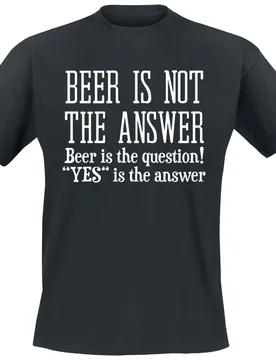 T-Shirt - Beer Is The Question! - M bis XXL - für Männer - Größe XXL - schwarz - Männer - male - Alkohol & Party - FashionsVida