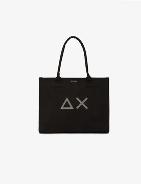 Shopping bag Donna Cali grande in tela di cotone nero - Sun68 - FashionsVida