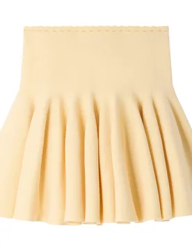 Falda corta skater de punto con cintura elástica alta y acabado fantasía - sandro - FashionsVida