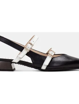 Zapato de mujer bailarina destalonadas bicolor con acordonado - Hispanitas - FashionsVida