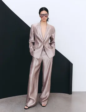Pantalón traje de mujer laminado - Tintoretto - FashionsVida