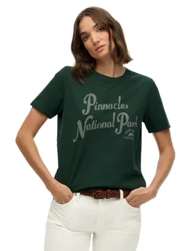 Maglietta A Maniche Corte Lo Fi Outdoors Relaxed Enamel Green XL - Superdry - FashionsVida