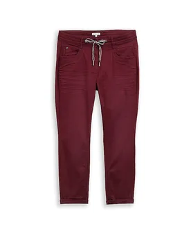 Pantaloni Tapered Relaxed Fit 7/8 rosso scuro 38/L28 - Tom tailor - FashionsVida