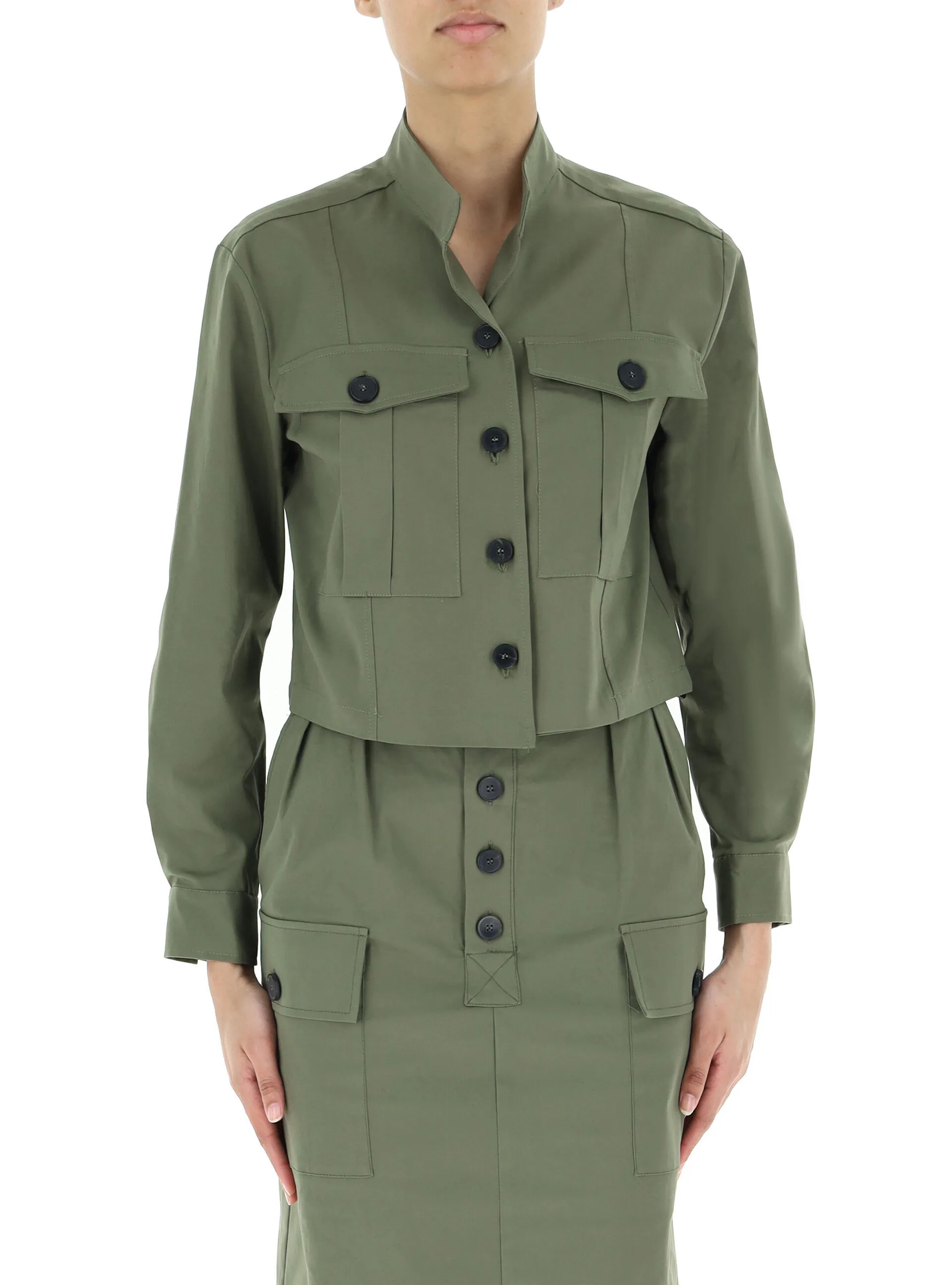 VICOLO Giacca in cotone VERDE M - VICOLO - FashionsVida