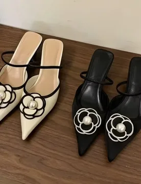 Flower Pointed Toe High Heels Women Luxury Designer Sandals Female Summer Elegant Fashion Pumps Flower Mule Slippers Women - Aliexpress - FashionsVida