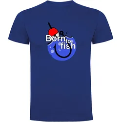 Born To Fish Short Sleeve T-shirt Royal Blue L Men