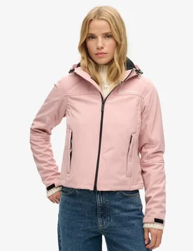 Superdry Damen Softshell Trekker Kapuzenjacke Pink - Größe: 44 - 129.99 - FashionsVida