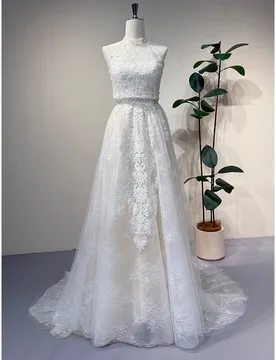 A new style of strapless chiffon lace tailing welcome and exit elegant dress - Aliexpress - FashionsVida
