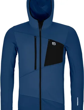 Polaire à capuche en laine de mérinos - Fleece Grid Hoody M Blue Nunatak en Laine - Taille M - Navy - Ortovox - FashionsVida