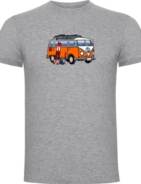 T-shirt à Manches Courtes Hippie Van Ski Heather Grey S - Kruskis - FashionsVida