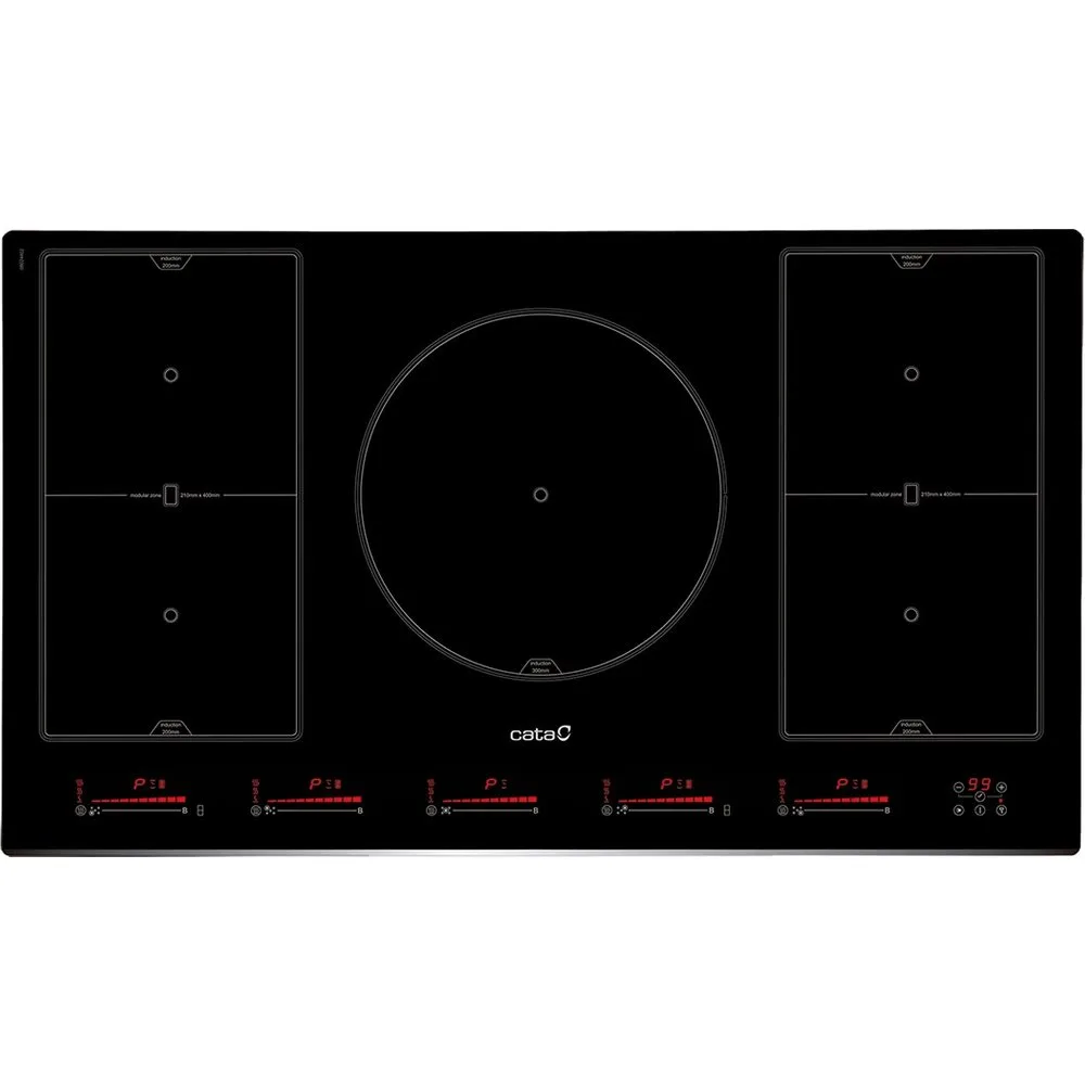 Placa de inducción con 5 zonas de cocción - INSB 9012 BK -A - Cata - FashionsVida