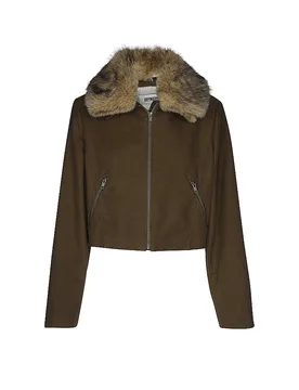 Chaqueta efecto piel BAYTON_1 oliva 34 - Drykorn - FashionsVida