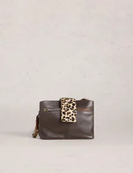 Leather Cross Body Bag Dark Brown female