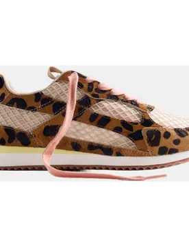 Zapatillas de mujer en piel y rejilla estampado animal - Gioseppo - FashionsVida