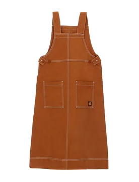 Vestito Donna Classic Pinafore Dress Tan/white - Santa Cruz - FashionsVida