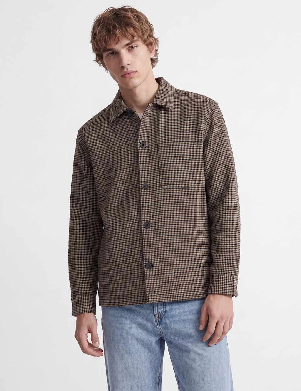 Regular Fit Checked Overshirt Brown Mix male - Jack & jones - FashionsVida