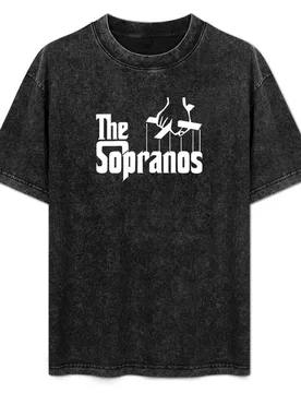 The Sopranos Logo (The Godfather mashup) (White) T-Shirt Work Wear Lightweight Tee - Aliexpress - FashionsVida