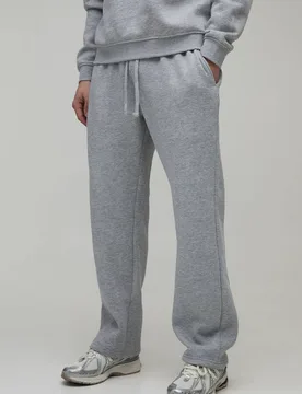 Herren Basic Jogginghose Mit Geradem Bein Grey Marl Größe XL - boohooMAN - FashionsVida