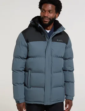 Snow' Mens Borg Lined Jacket Ripstop Fabric Water Resistant Padded Coat Grey - Size 2xl - Mountain Warehouse - FashionsVida