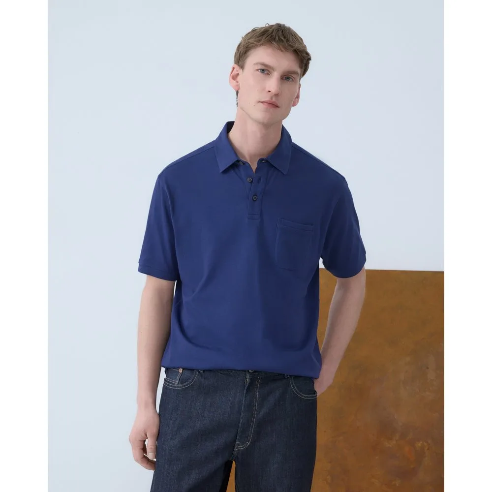 Polo de hombre maga corta pique algodón pima - Emidio Tucci - FashionsVida