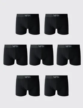 Herren 7er-Pack Schwarze Herren-Boxershorts Black Größe Medium - boohooMAN - FashionsVida