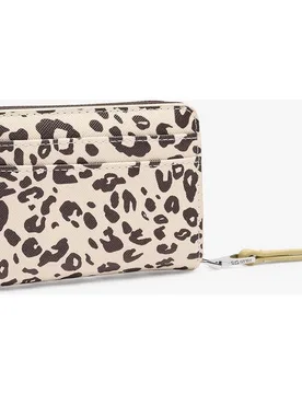 Cartera de mujer mediana con cierre de cremallera y estampado animal print - Parfois - FashionsVida
