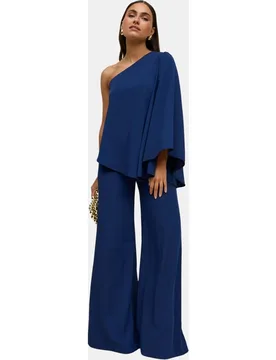 Pantalones anchos de mujer de tiro alto con corte fluido - MIPHAI - FashionsVida