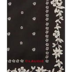 Pañuelo de mujer de seda cuadrado con motivos florales