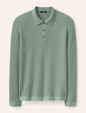 Strickpolo aus Baumwolle, noch offen: Größenlauf, Farbe Grün, 52, feine Pima Baumwolle leichter Strick Herren - Walbusch - FashionsVida