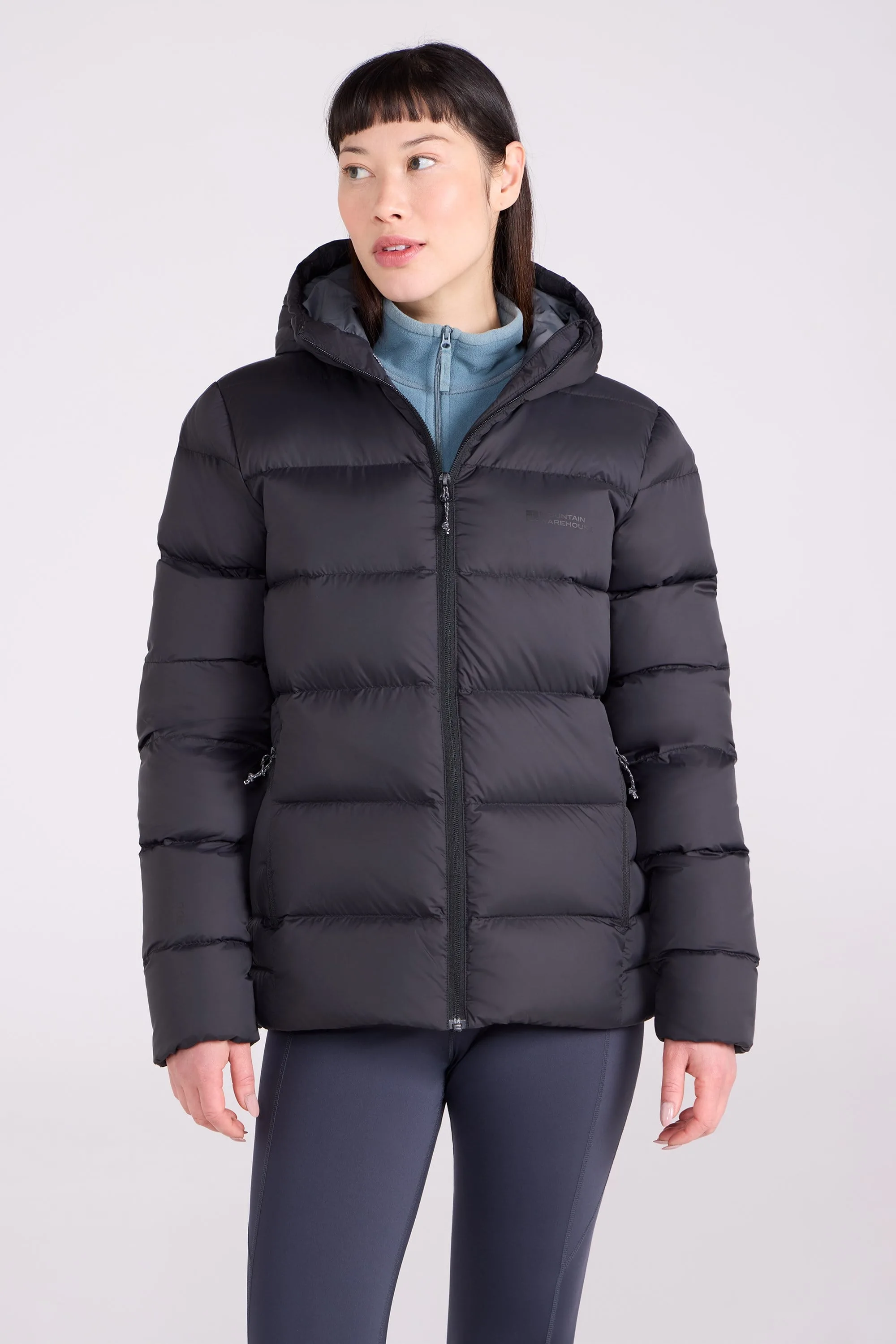 Stratus Womens Hooded Packable Extreme Down Jacket - Black - Black - Size: 8 - Mountain Warehouse - FashionsVida