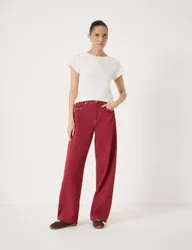 Saskia Mid Rise Barrel Jeans Red female