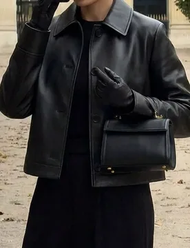 Chaqueta de cuero sintético suelta y casual para mujer, estilo minimalista versátil europeo y americano, chaqueta de cuero sintético negro de alta - Shein - FashionsVida