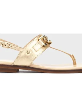 Sandalias planas de mujer de piel con cierre de hebilla en color - Martinelli - FashionsVida