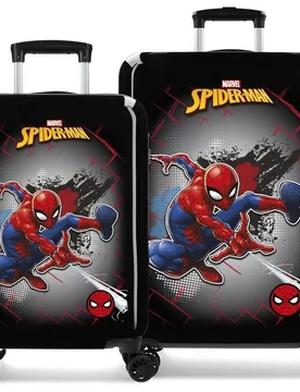 Juego de maletas (cabina y mediana) Spiderman Red Marvel rígidas con capacidad de 104L - Personajes - FashionsVida