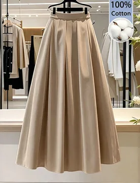 Falda acampanada plisada de unicolor para mujer M - Shein - FashionsVida