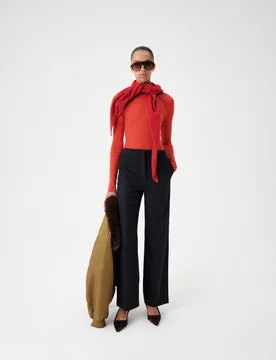 Pinstripe Straight Leg Smart Trousers Navy female - M&S - FashionsVida