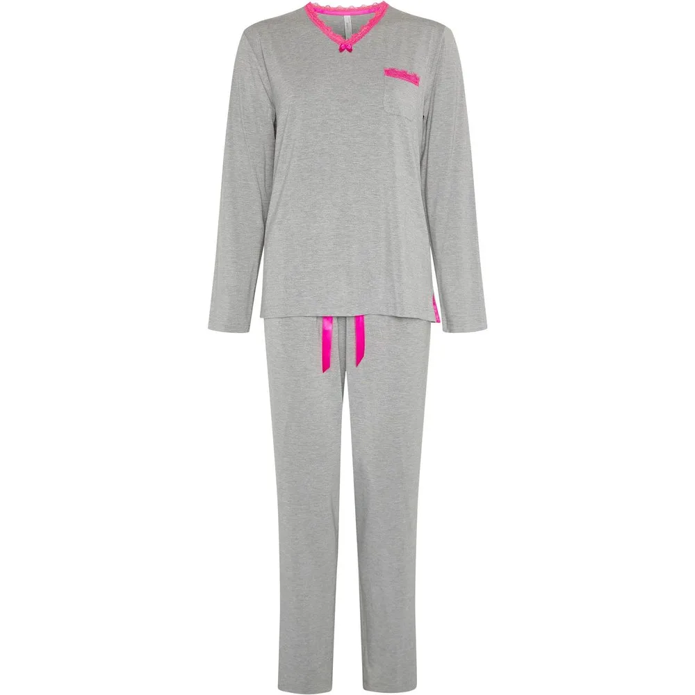 Pijama de mujer con vigore pico puntilla - Lohe - FashionsVida