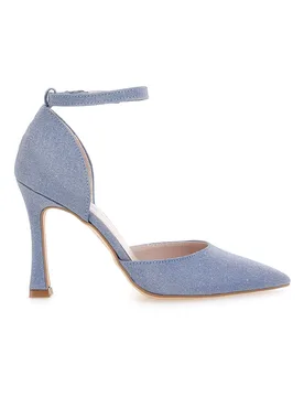 Décolleté Celeste Shiny Con Cinturino e Tacco 3409 38 - PITTARELLO LOVE - FashionsVida