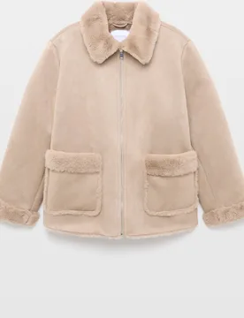Chaquetón doble faz de mujer en antelina - Couchel - FashionsVida
