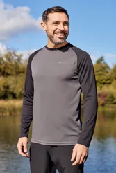 Endurance' Mens Isocool Top Long Sleeve Everyday Sports Tee Black - Size Large
